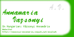 annamaria vazsonyi business card