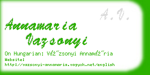 annamaria vazsonyi business card